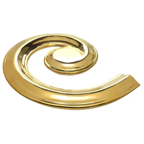 Cap Rail Lateral Scroll for Stair Railing Left Flat Polished Brass