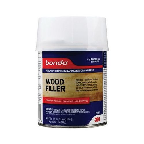 Bondo 20082 Wood Filler, 1 qt Can, Brown, Liquid