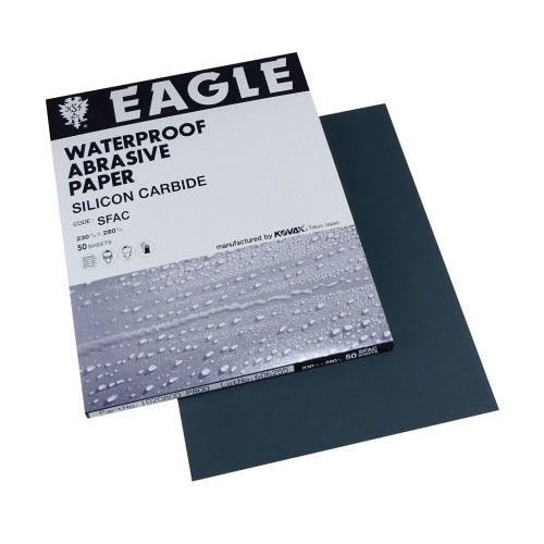 KOVAX 102-0600 Sanding Sheet, 9 in W x 11 in L, 600 Grit, Silicon Carbide Abrasive, Paper Backing, Wet