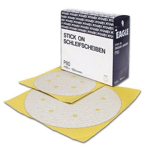 Resin Bonded Abrasive Disc, 6 in, 80 Grit, Stickon (PSA) Attachment