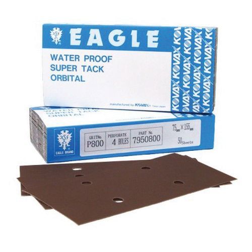 Orbital Super-Tack Sanding Sheet, 75 mm W x 155 mm L, 220 Grit, P220-A Grade, Aluminum Oxide