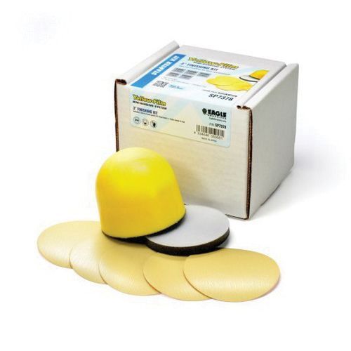 KOVAX SP7378 22-Piece Yellow-Film Mini Sanding Disc Starter Kit, 3 in Dia, Super-Tack (Velour) Attachment