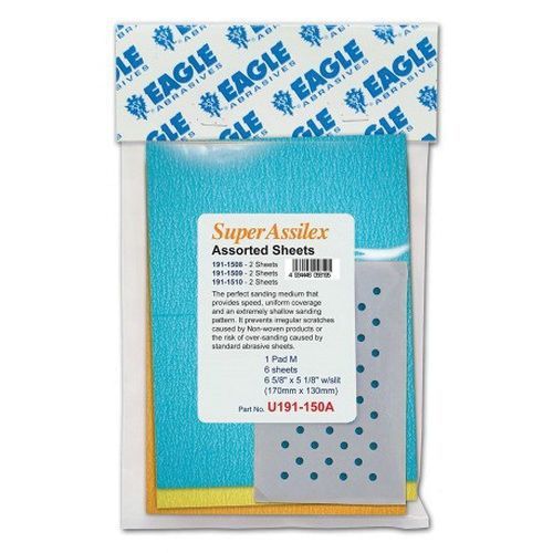 KOVAX U191-1509 Sanding Sheet, 130 mm W x 170 mm L, 800 Grit, K-800 Grade, Aluminum Oxide, Lemon