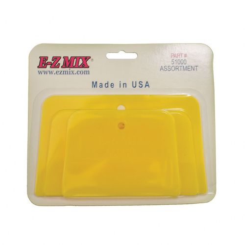 E-Z Mix EZM.51000 51000 Body Filler/Glaze Spreader, 4 in, 5 in, 6 in, Plastic, Yellow