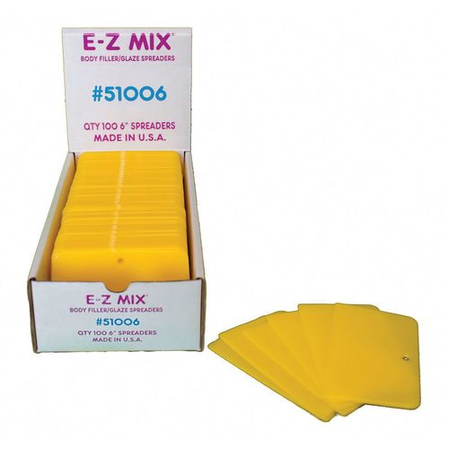 E-Z Mix 51006 Body Filler/Glaze Spreader, 6 in, Plastic, Yellow