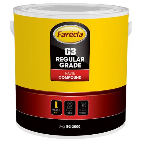 Farecla G3-3000EX G3-3000 G3 Series Regular Grade Paste Compound, 3 kg Tub, Cream, Solid