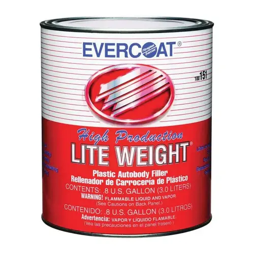 Evercoat 151 High Production Plastic Body Filler, 3 L Can, Gray, Paste