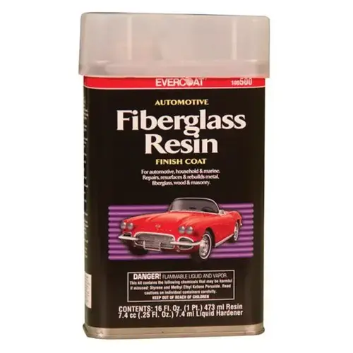 Fiberglass Auto Resin, 1 pt Can, Pink, Liquid