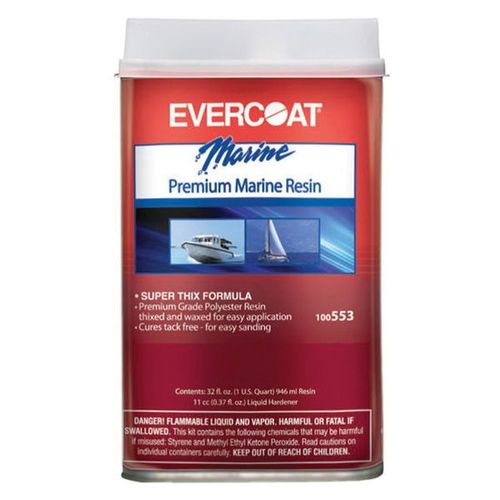 Evercoat 100553 Premium Marine Resin, 1 qt Can, Pink, Liquid