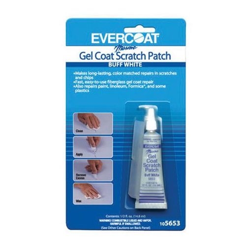 Evercoat 105653 Gel Coat Scratch Patch, 0.5 oz Tube, Buff White, Paste