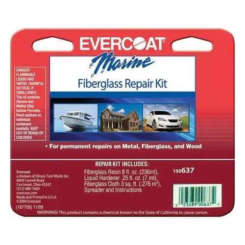 Fast Drying Small Fiberglass Repair Kit Clear Yellow