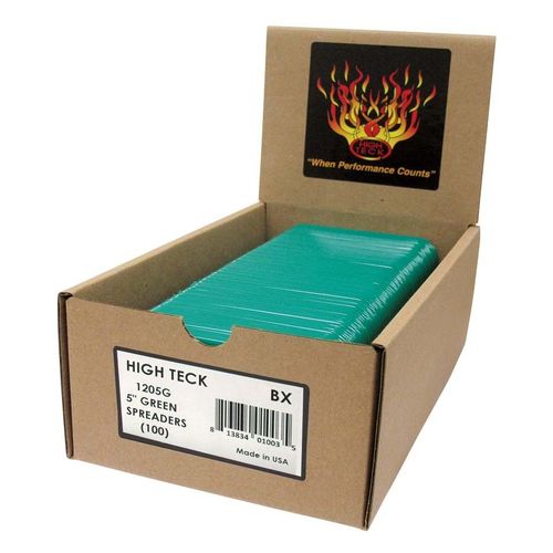 High Teck Products 1205G 5" Green Spreaders, Qty: 100, Display Box, 5/Case