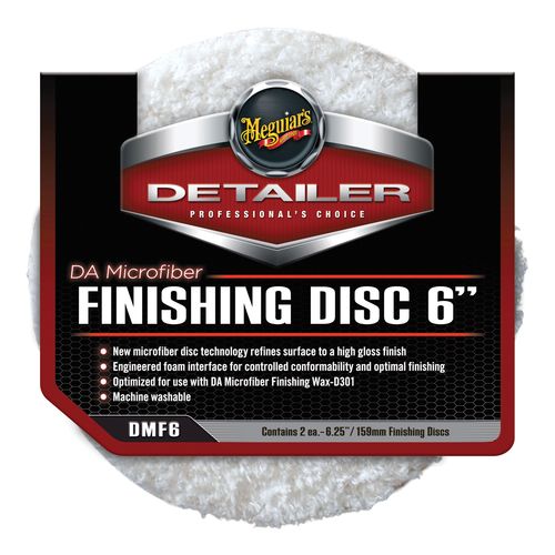 Meguiar's DMF6 Dual Action Finishing Disc, 6 in Dia, Hook and Loop Attachment, Microfiber Pad