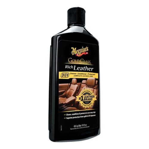 Meguiar's G7214 3-in-1 Rich Leather Lotion, 14 oz Bottle, Gold, Liquid