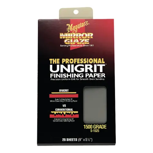 Meguiar's S1525 Finishing Paper, 9 in x 5-1/2 in, 1500 Grit