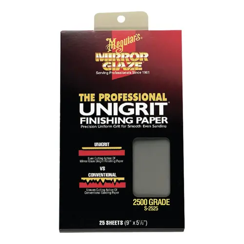 Meguiar's S2525 Finishing Paper, 9 in x 5-1/2 in, 2500 Grit