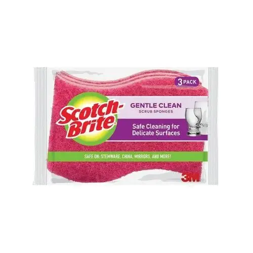 Delicate Care Large Scrub Sponge, 2.6 in W x 4.4 in L, 0.8 in THK