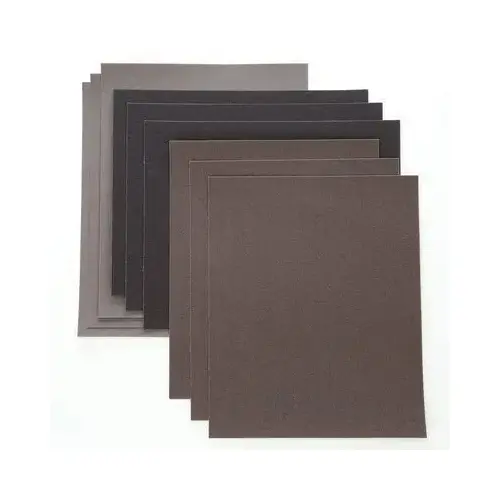 3M 02406 211K Series Sanding Sheet, 9 in W x 11 in L, 180 Grit, Very Fine Grade, Aluminum Oxide Abrasive, Black