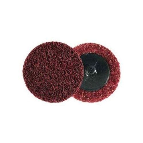 Scotch-Brite 5527 0 SC-DR Series No-Hole Surface Conditioning Disc, 2 in, Medium Grade, Aluminum Oxide, Maroon