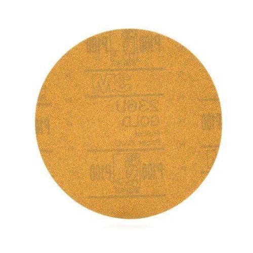 236U Series Abrasive Disc, 6 in Dia, P100 Grit, Hook and Loop, Gold