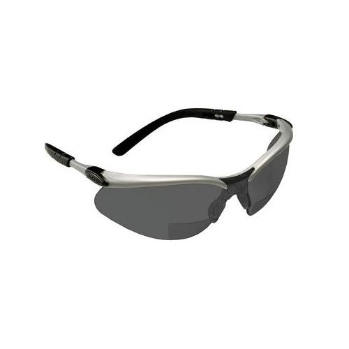 62050 Reader Protective Eyewear, Universal, 2.0 Diopter, Gray Lens, Silver Frame