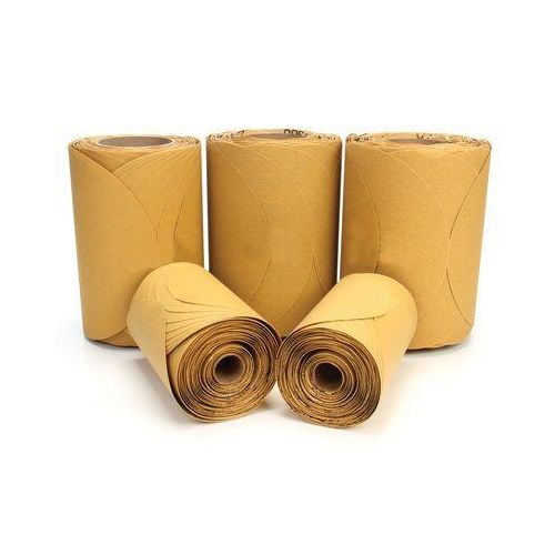 216U Series Abrasive Disc Roll, 5 in Dia, P400 Grit, PSA, Gold