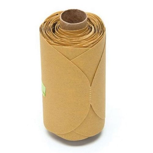 236U Series Abrasive Disc Roll, 5 in Dia, P100 Grit, PSA, Gold