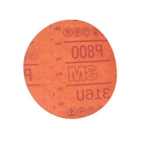 316U Series Abrasive Disc, 5 in Dia, P800 Grit, Hook and Loop, Red