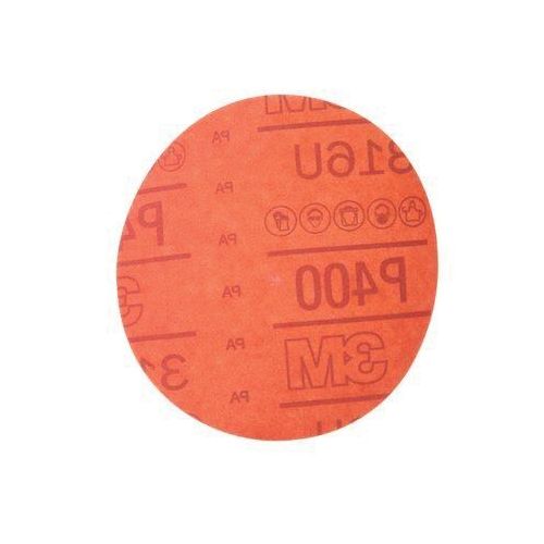 0 316U Series Abrasive Disc, 5 in Dia, P400 Grit, Hook and Loop, Red