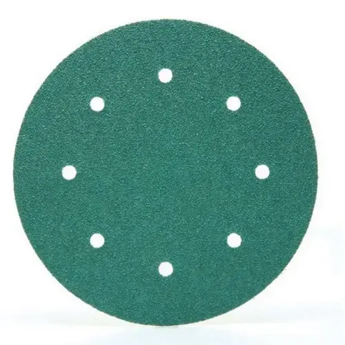 0 251U Series Dust Free Abrasive Disc, 8 in Dia, 40 Grit, PSA, Green