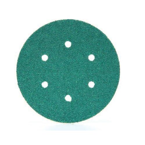 0 251U Series Dust Free Abrasive Disc, 6 in Dia, 40 Grit, PSA, Green