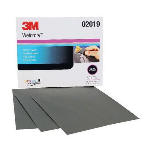 0 401Q Series Abrasive Sheet, 9 in W x 11 in L, 2500 Grit, Fine Grade, Black