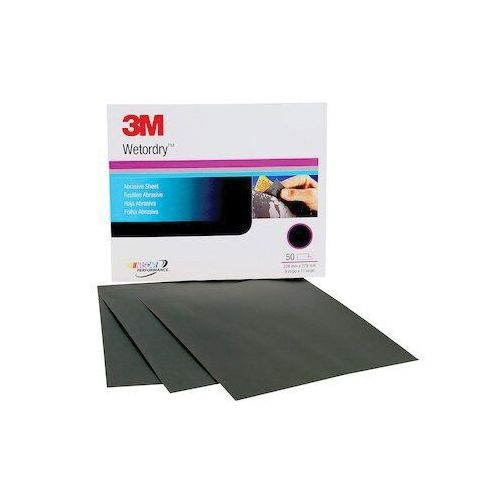 0 401Q Series Abrasive Sheet, 9 in W x 11 in L, 1500 Grit, Fine Grade, Black