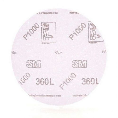 360L Series Multi-Hole Clean Sanding Abrasive Disc, 6 in Dia, P1000 Grit, Hook and Loop, Purple