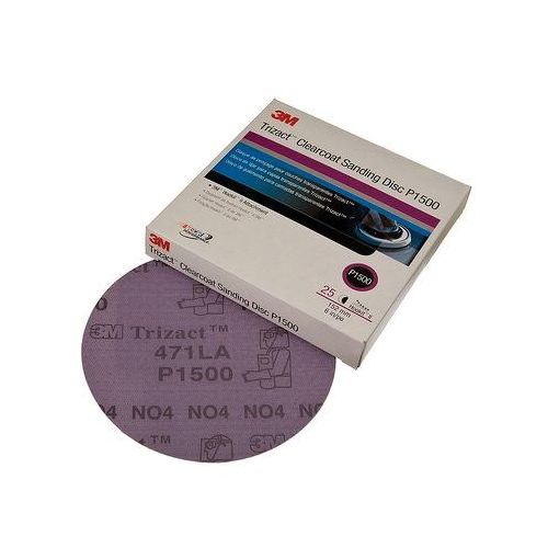 0 471LA Series Abrasive Disc, 3 in Dia, P1500 Grit, Hook and Loop, Gray