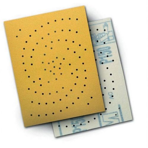 236U Series Clean Sanding Sheet, 3 in W x 4 in L, P180 Grit, Very Fine Grade, Gold, Dry