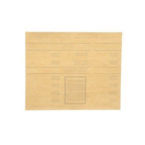 3M 02103 210N Series Paper Sheet, 9 in W x 11 in L, 220 Grit, Very Fine Grade, Aluminum Oxide Abrasive, Brown