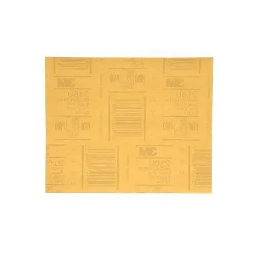 3M 2536 0 216U Series Abrasive Sheet, 9 in W x 11 in L, P800 Grit, Medium Grade, Aluminum Oxide Abrasive, Gold