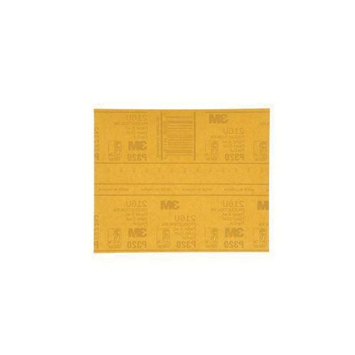 216U Series Abrasive Sheet, 9 in W x 11 in L, P320 Grit, Medium Grade, Aluminum Oxide Abrasive, Gold