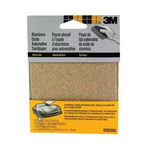 Sandpaper, 4-1/2 W x 5-1/2 in L, 180/80/40 Grit, Aluminum Oxide Abrasive