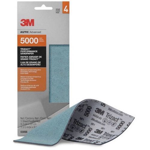 0 Sandpaper, 3-2/3 in W x 9 in L, 5000 Grit, Aluminum Oxide Abrasive