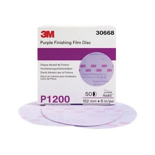 260L Series Abrasive Disc, 6 in Dia, P1200 Grit, Hook and Loop, Purple