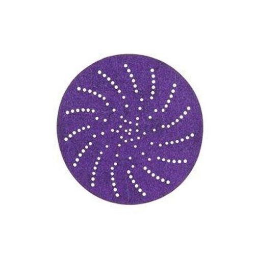 737U Series Multi-Hole Clean Sanding Abrasive Disc, 5 in Dia, 80+ Grit, Hook and Loop, Purple