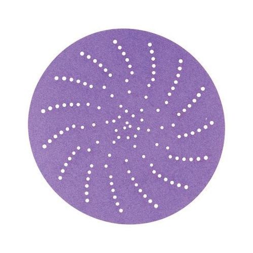 737U Series Multi-Hole Clean Sanding Abrasive Disc, 5 in Dia, 180+ Grit, Hook and Loop, Purple