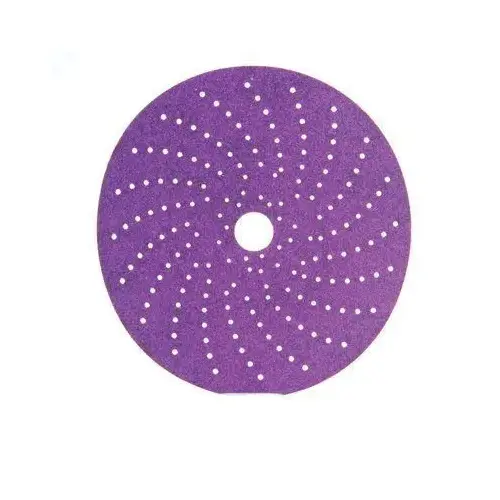 737U Sanding Abrasive Disc, 6 in Dia, 120+ Grit, Purple, Dry, Hookit Attachment