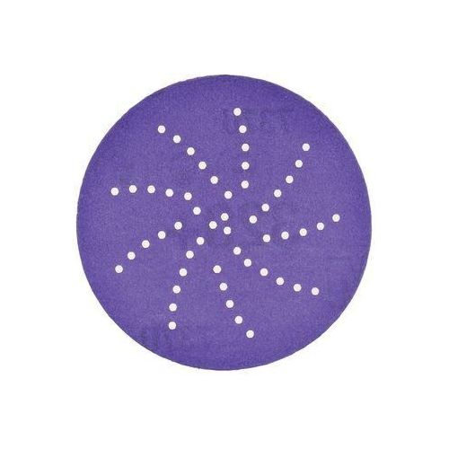 737U Series Multi-Hole Clean Sanding Abrasive Disc, 3 in Dia, 240+ Grit, Hook and Loop, Purple