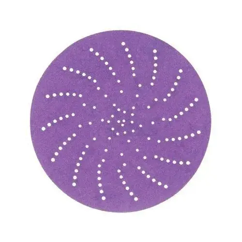 737U Series Multi-Hole Clean Sanding Abrasive Disc, 5 in Dia, 240+ Grit, Hook and Loop, Purple