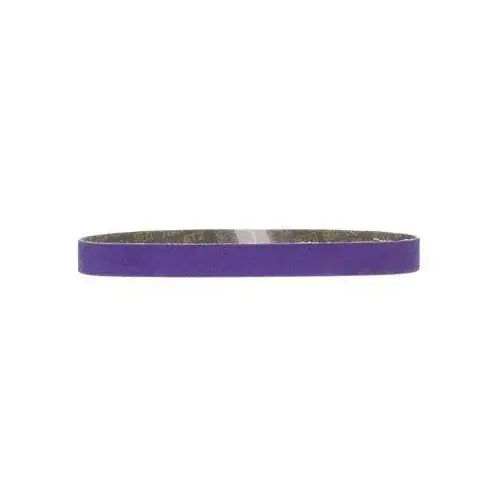 786F Series File Belt, 3/8 in W x 13 in L, 36+ Grit, Purple