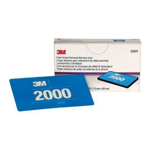 3M 33897 Abrasive Card, 115 mm W x 62 mm L, 2000 Grit, Aluminum Oxide Abrasive, Wet/Dry