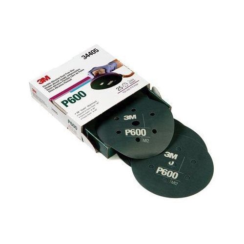 270J Series Flexible Dust Free Abrasive Disc, 6 in Dia, P600 Grit, Hook and Loop, Gray